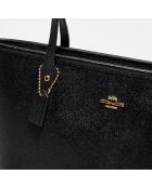 Sac cabas en Cuir Mini City Zip Tote noir - 20.4x10.9x22.9 cm