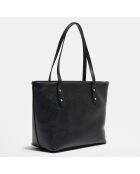 Sac cabas en Cuir Mini City Zip Tote noir - 20.4x10.9x22.9 cm