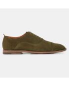 Richelieus en Velours de Cuir Perry vert marron