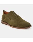 Richelieus en Velours de Cuir Perry vert marron