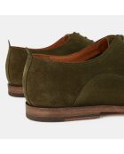 Richelieus en Velours de Cuir Perry vert marron