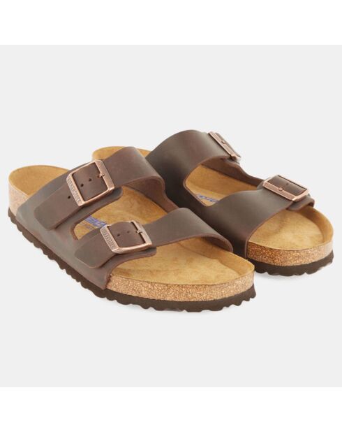Mules en Cuir Arizona marron foncé