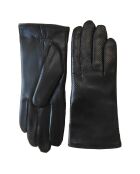 Gants en Cuir d'Agneau doublure Laine Carline noirs