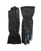 Gants en Cuir d'Agneau doublure Laine Princesse noirs