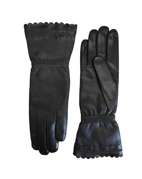 Gants en Cuir d'Agneau doublure Laine Princesse marron foncé