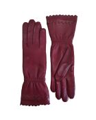 Gants en Cuir d'Agneau doublure Laine Princesse rouges