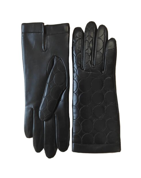 Gants en Cuir d'Agneau doublure Laine Soapine noirs