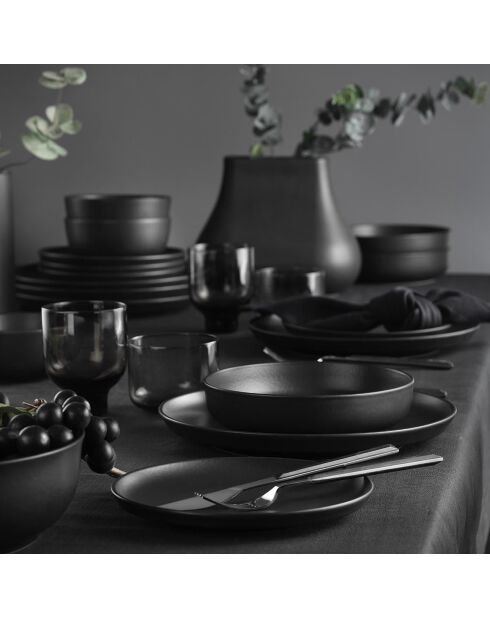 Servizio da tavola in porcellana nera - 18 pezzi