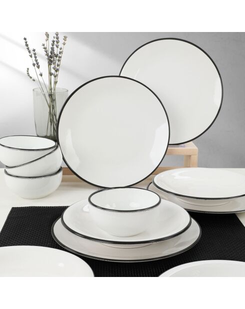 Service de table blanc - 12 pièces
