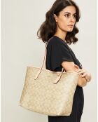 Sac cabas City beige/rose - 28.9x15.9x32.9 cm