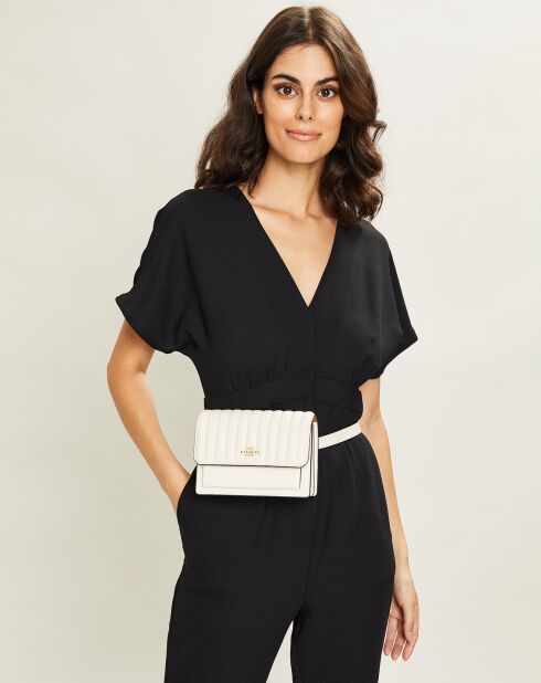 Faltbare Gürteltasche aus Kreideleder, 12,8 x 5,7 x 17,8 cm