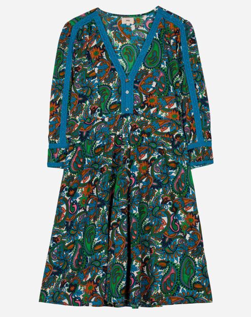 Robe Oriba saty bleu