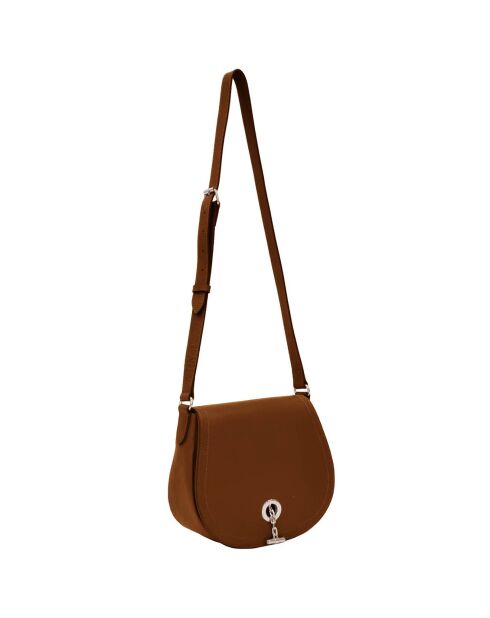 Sac bandoulière en Cuir Paris cognac - 26x21x11 cm