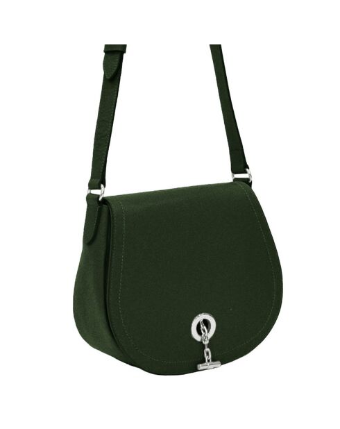 Sac bandoulière en Cuir Paris eucalyptus - 26x21x11 cm