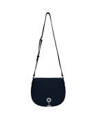 Sac bandoulière en Cuir Paris marine - 26x21x11 cm