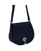 Sac bandoulière en Cuir Paris marine - 26x21x11 cm