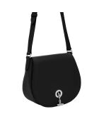 Sac bandoulière en Cuir Paris noir - 26x21x11 cm