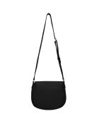 Sac bandoulière en Cuir Paris noir - 26x21x11 cm