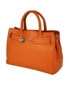 Sac bandoulière en Cuir Paris orange - 23x24x12 cm