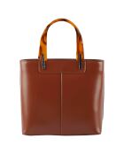 Sac à main en Cuir Portofino cognac - 24.5x23x12 cm
