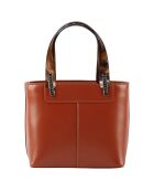 Sac à main en Cuir Portofino caramel  - 20x18x10 cm