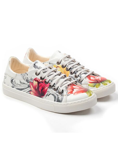 Nespa Low-Top-Sneaker beige/blau/mehrfarbig