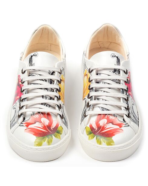 Nespa Low-Top-Sneaker beige/blau/mehrfarbig