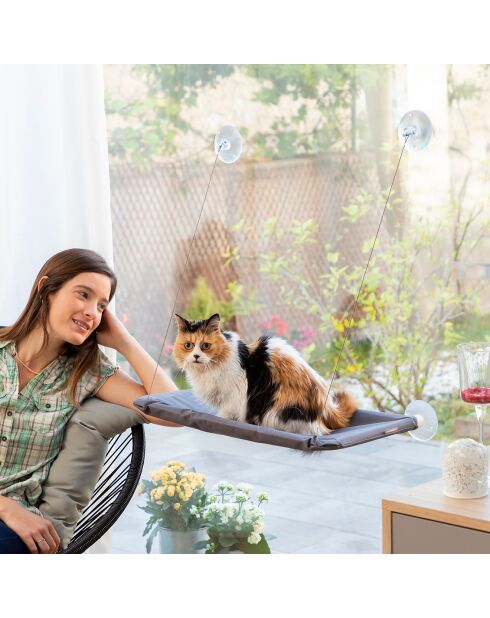 Catlax Hängematte für Katzen grau