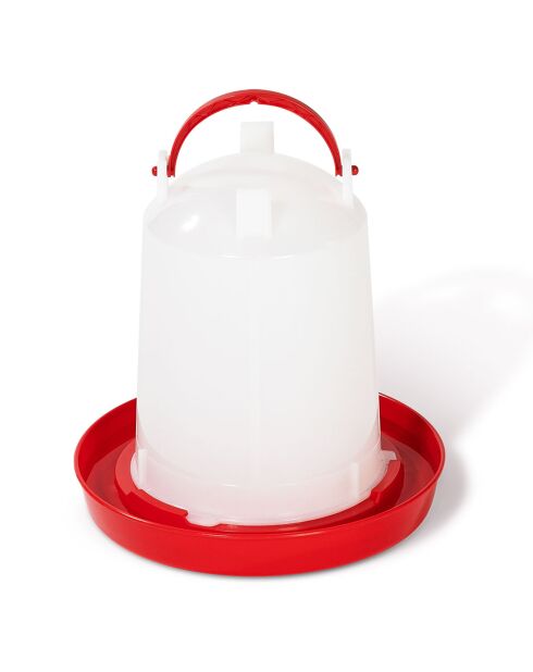Abreuvoir + Distributeur Poules - Cl rouge/blanc