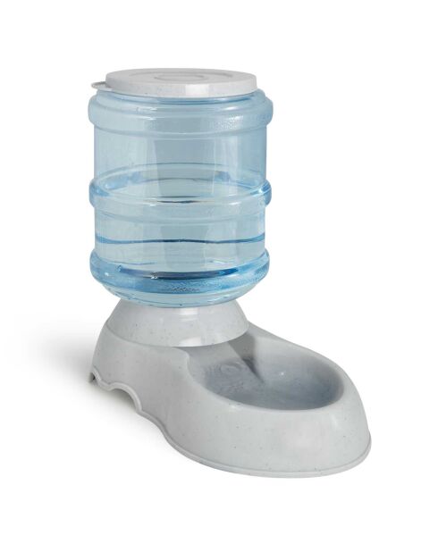 2 dispensadores de agua y comida para animales blancos