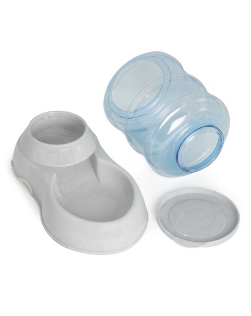 2 dispensadores de agua y comida para animales blancos