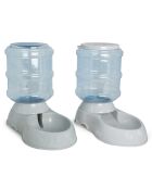 2 distributori di acqua e cibo per animali bianchi