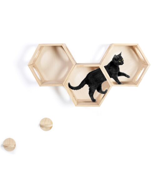 3 Étagères Modulables pour Chat bois