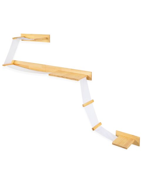 Composition Murale pour Chat bois/blanc
