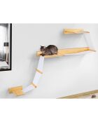 Composition Murale pour Chat bois/blanc