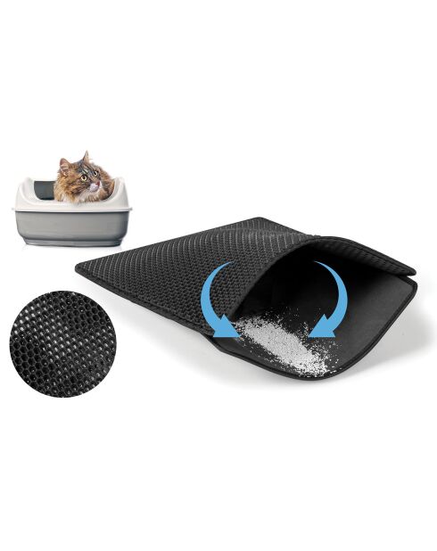 Tapis de Litière Alvéolé 61x38cm noir