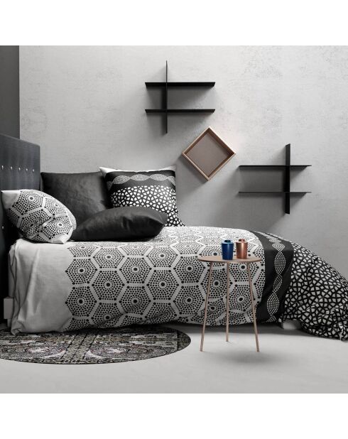 Parure housse de couette Pavage noire