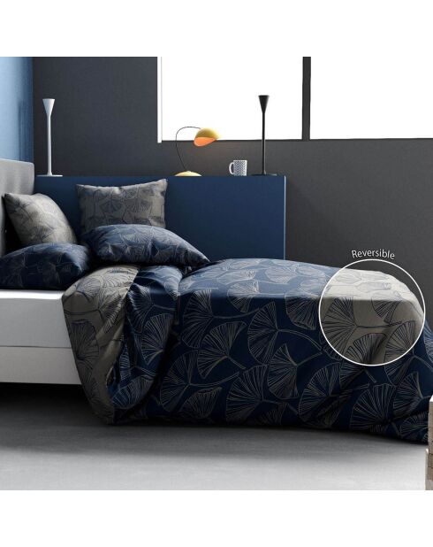Parure housse de couette Edo bleue