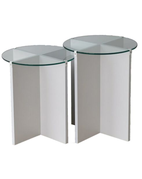 2 Tables d'appoint Lily blanches