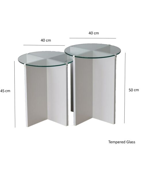 2 Tables d'appoint Lily blanches