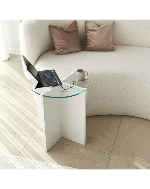 2 Tables d'appoint Lily blanches