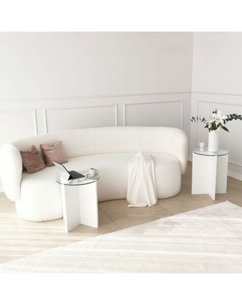 2 Tables d'appoint Lily blanches