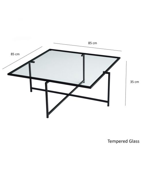 Table Basse Sun noire - 85x35x85 cm