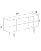Buffet alpha blanc - 150x75x40 cm