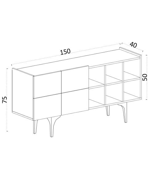 Buffet alpha blanc - 150x75x40 cm
