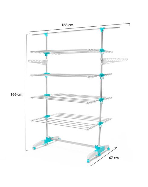 Séchoir Familya blanc/bleu