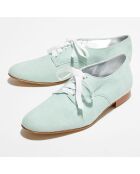 Derbies en Velours de Cuir vert d'eau