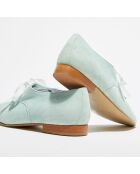 Derbies en Velours de Cuir vert d'eau
