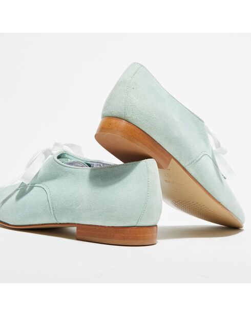 Derbies en Velours de Cuir vert d'eau
