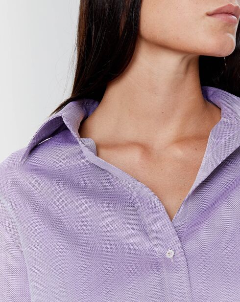 Chemise à micro motifs parme